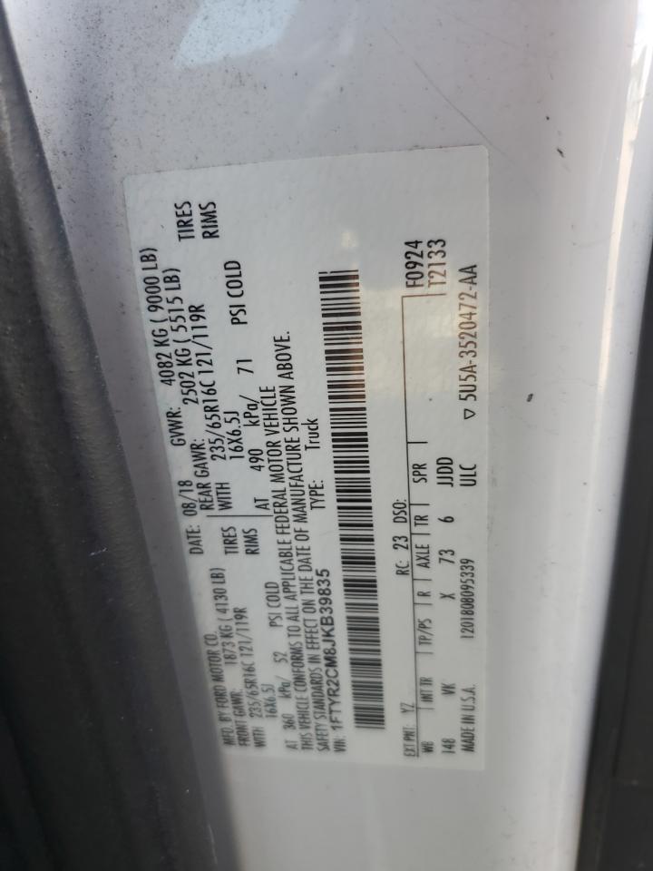 2018 Ford Transit T-250 VIN: 1FTYR2CM8JKB39835 Lot: 84973555