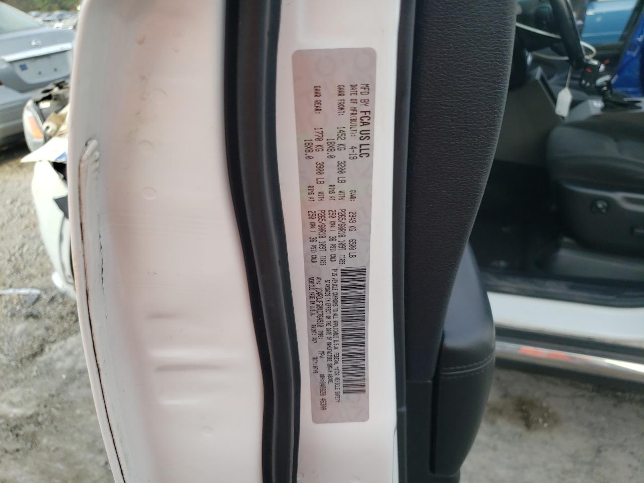 2019 Dodge Durango Ssv VIN: 1C4RDJFG0KC764910 Lot: 85104325