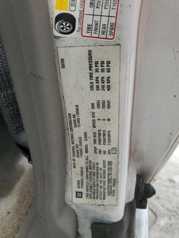 2007 Chevrolet Colorado VIN: 1GCCS199278126189 Lot: 85341945