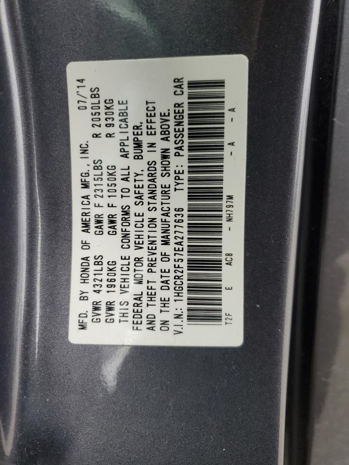 2014 Honda Accord Sport VIN: 1HGCR2F57EA277636 Lot: 85678415