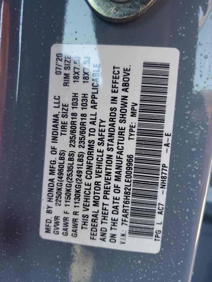 2020 Honda Cr-V Exl VIN: 7FART6H82LE009966 Lot: 84389245