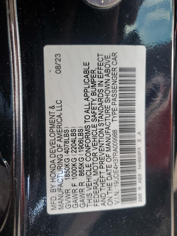 2024 Acura Integra A-Spec VIN: 19UDE4H37RA009988 Lot: 85512095