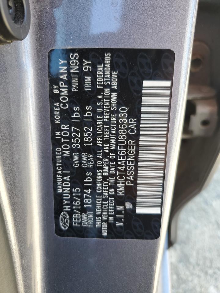 2015 Hyundai Accent Gls VIN: KMHCT4AE6FU886330 Lot: 84918495