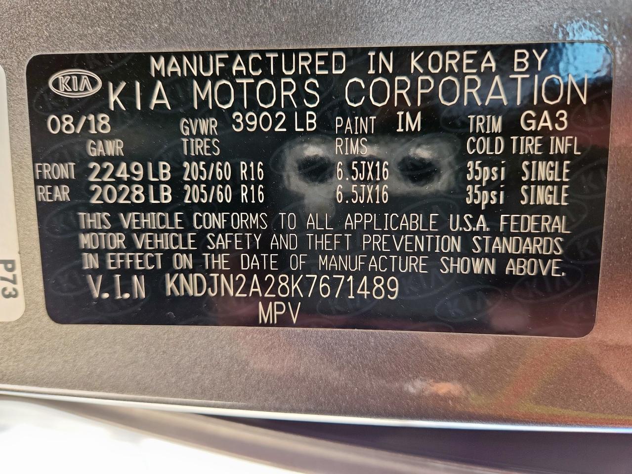 2019 Kia Soul VIN: KNDJN2A28K7671489 Lot: 85851305