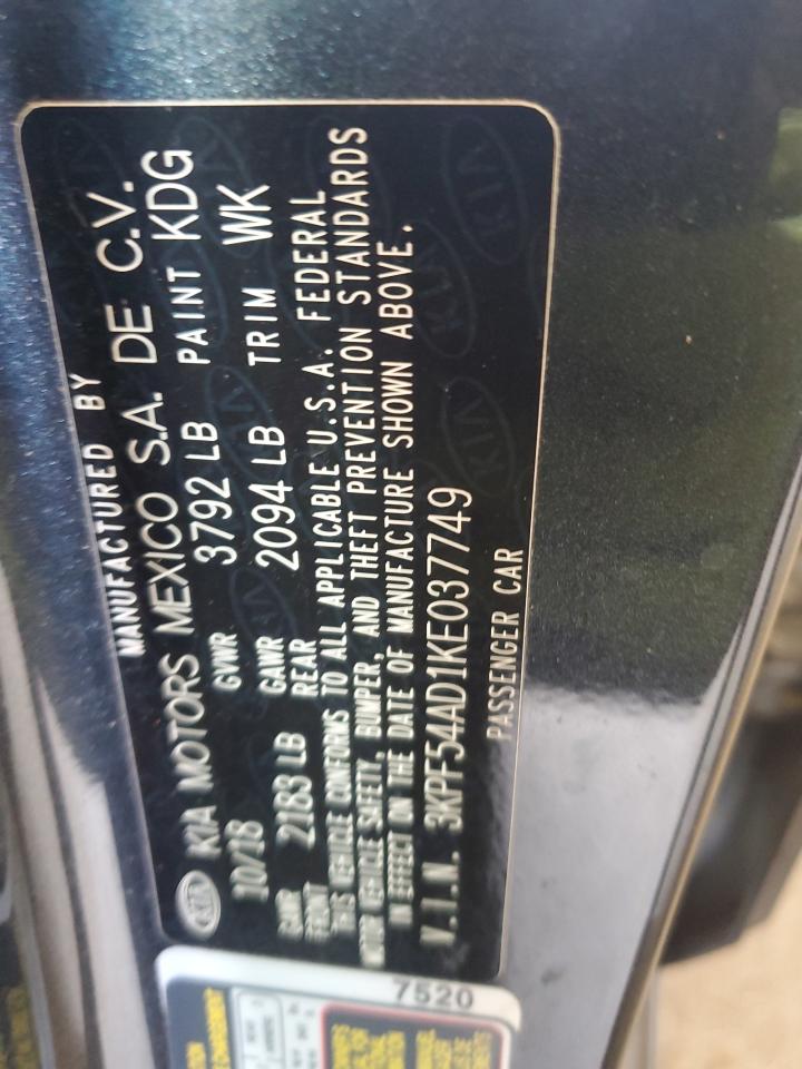 2019 Kia Forte Ex VIN: 3KPF54AD1KE037749 Lot: 85859405