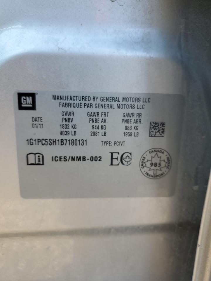 2011 Chevrolet Cruze Ls VIN: 1G1PC5SH1B7180131 Lot: 84725245