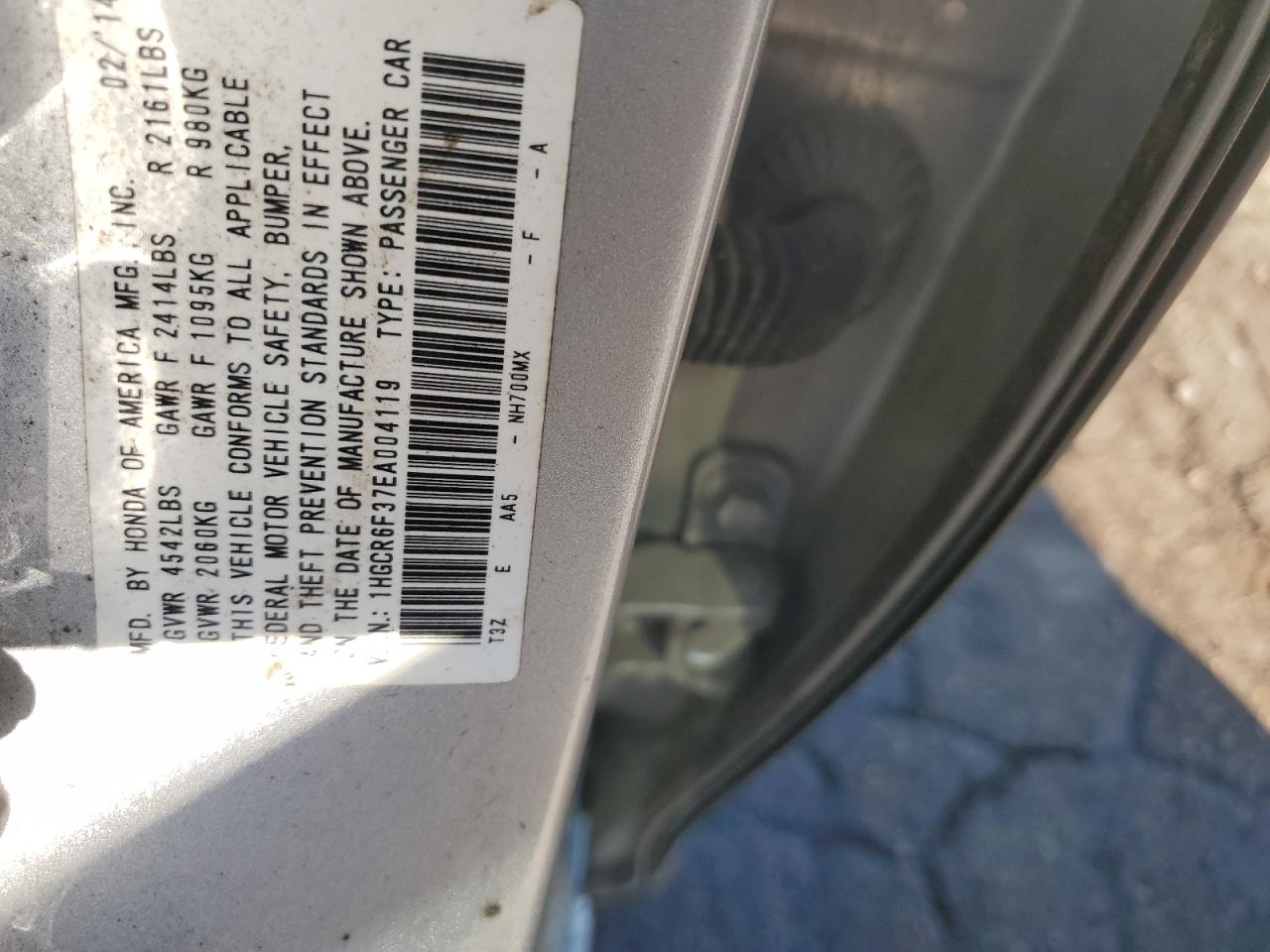 2014 Honda Accord Hybrid VIN: 1HGCR6F37EA004119 Lot: 82388785