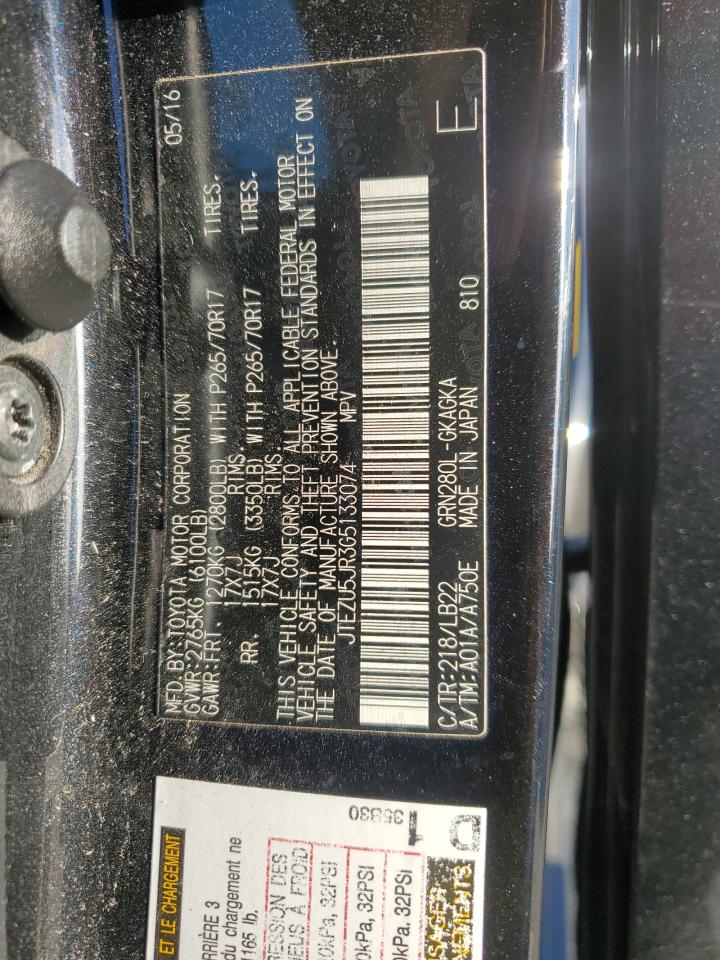 2016 Toyota 4Runner Sr5 VIN: JTEZU5JR3G5133074 Lot: 82256975