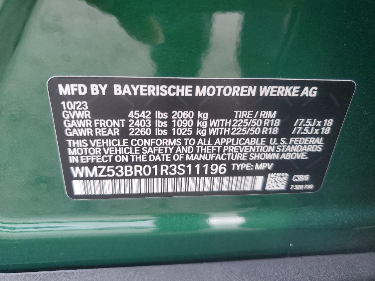 2024 Mini Cooper S Countryman VIN: WMZ53BR01R3S11196 Lot: 87197425