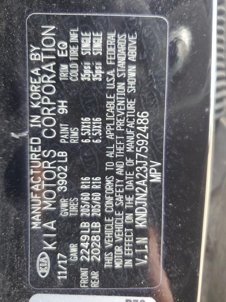 2018 Kia Soul VIN: KNDJN2A23J7592486 Lot: 85741685