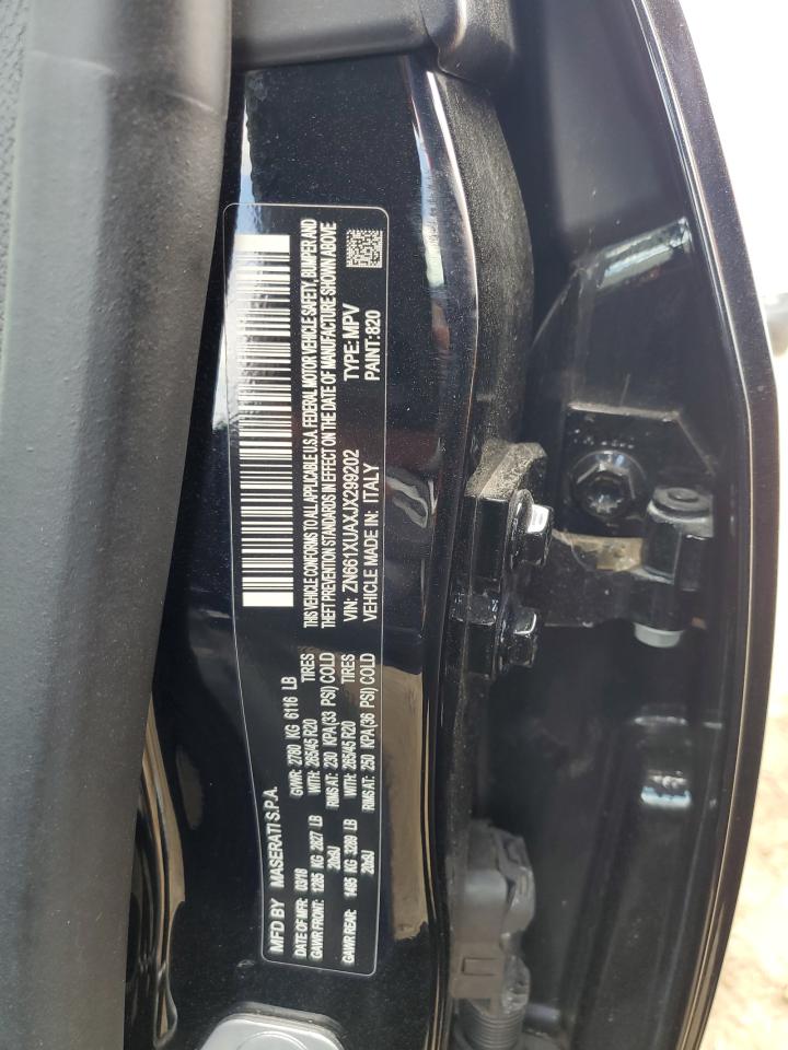 2018 Maserati Levante VIN: ZN661XUAXJX299202 Lot: 85104245