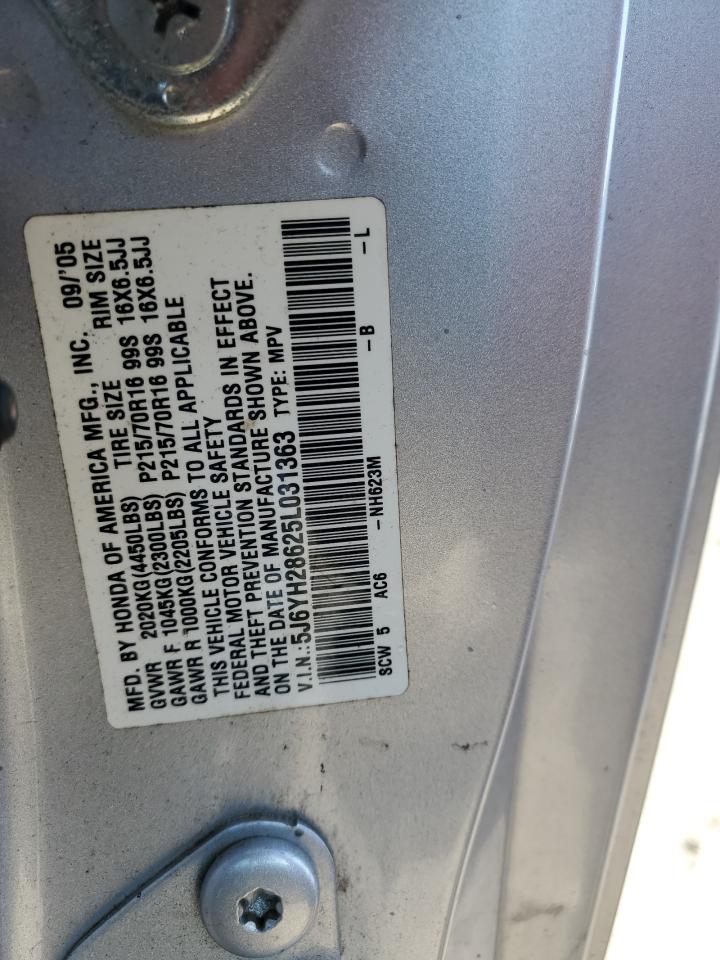 2005 Honda Element Ex VIN: 5J6YH28625L031363 Lot: 89703065