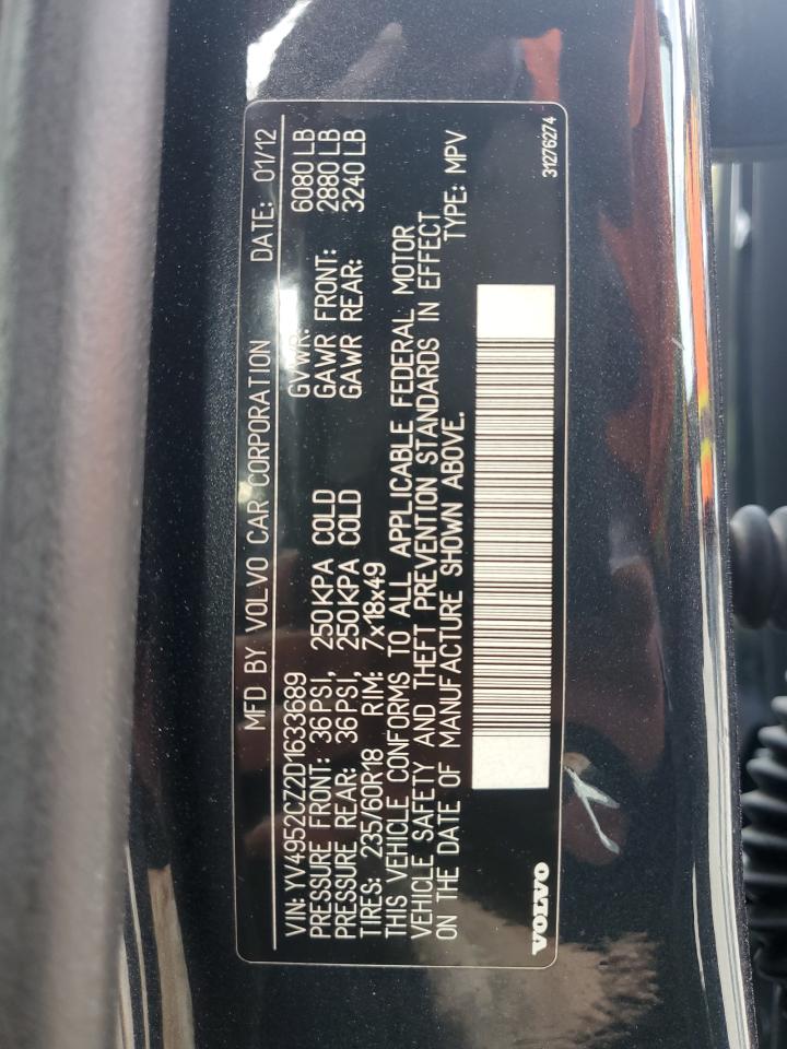 2013 Volvo Xc90 3.2 VIN: YV4952CZ2D1633689 Lot: 82309735