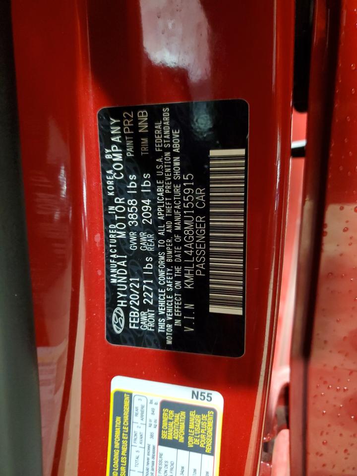 2021 Hyundai Elantra Se VIN: KMHLL4AG8MU155915 Lot: 85191685