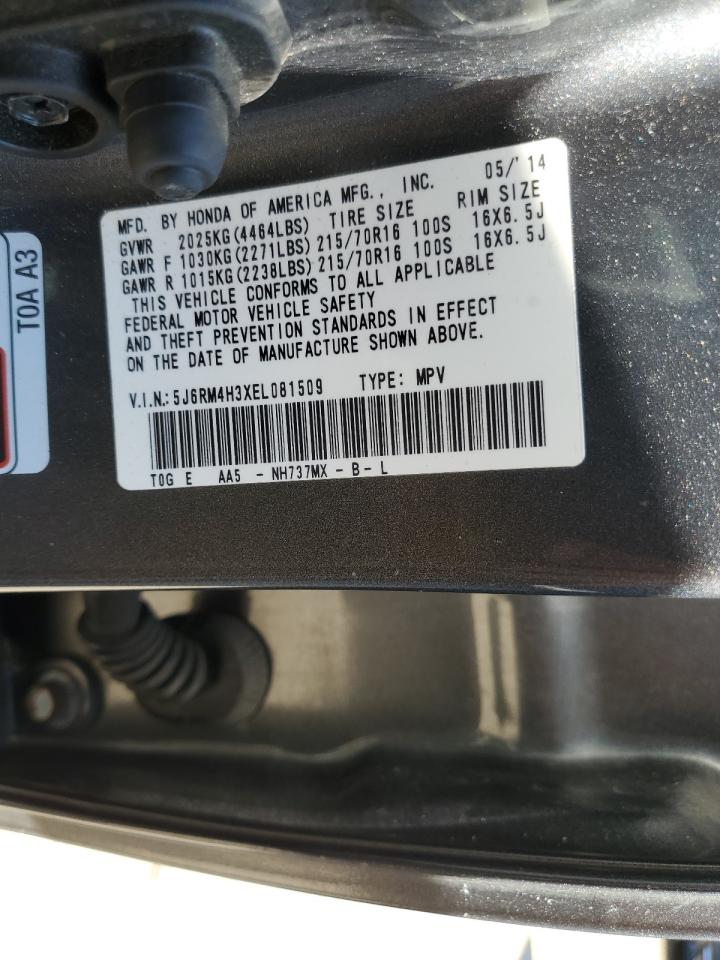 2014 Honda Cr-V Lx VIN: 5J6RM4H3XEL081509 Lot: 85343405