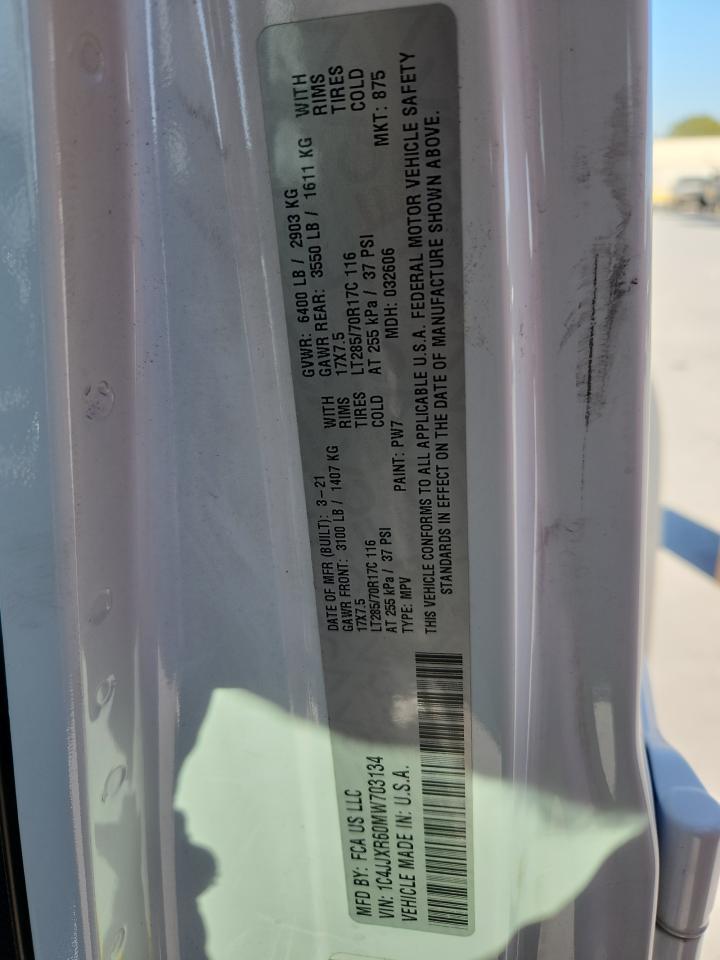 2021 Jeep Wrangler Unlimited Rubicon 4Xe VIN: 1C4JJXR60MW703134 Lot: 86067225