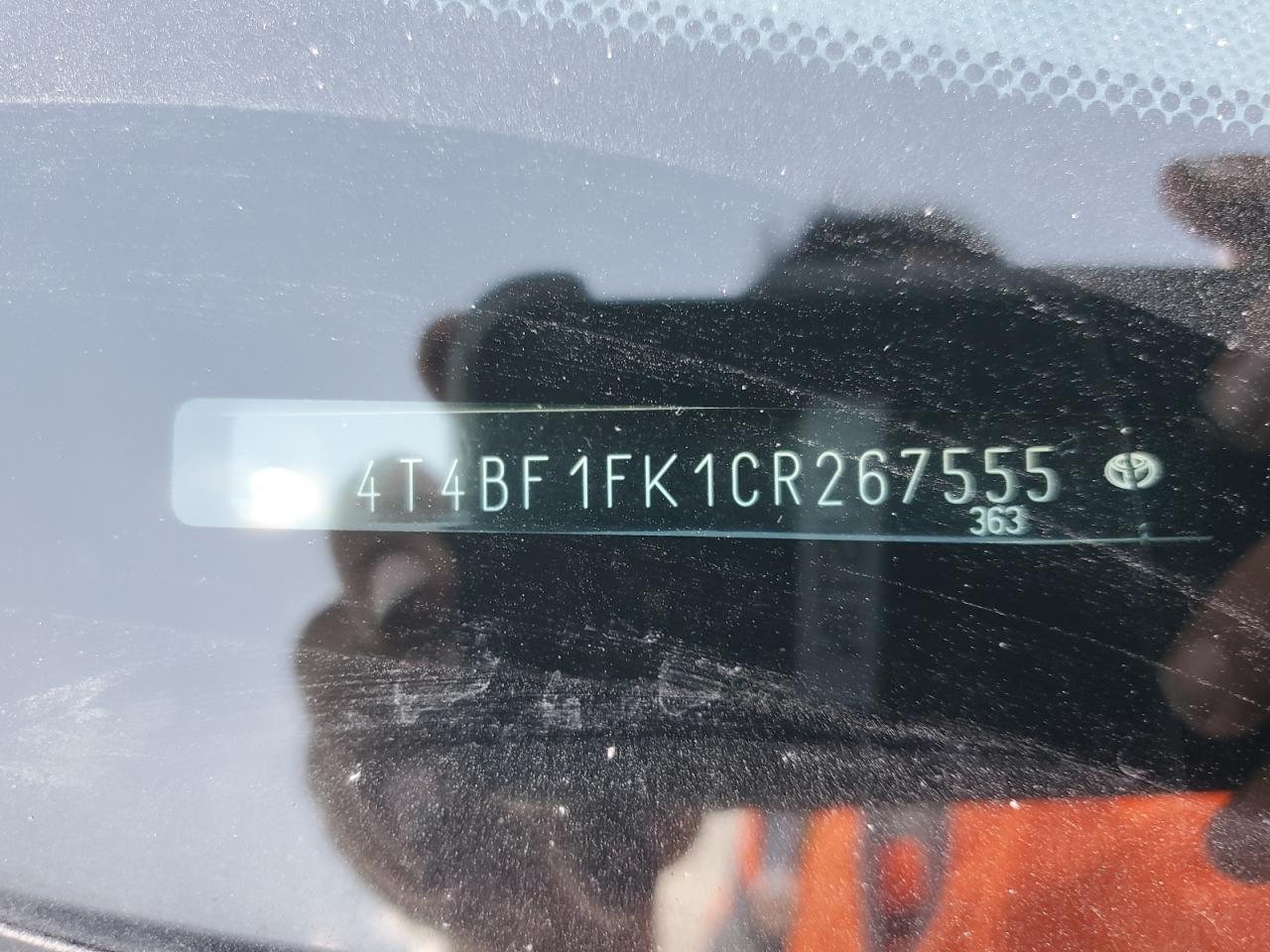 2012 Toyota Camry Base VIN: 4T4BF1FK1CR267555 Lot: 85594935