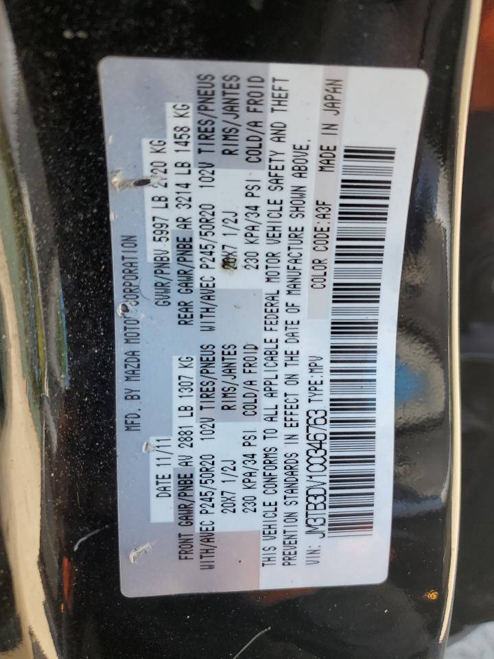 2012 Mazda Cx-9 VIN: JM3TB3DV1C0346763 Lot: 84943585