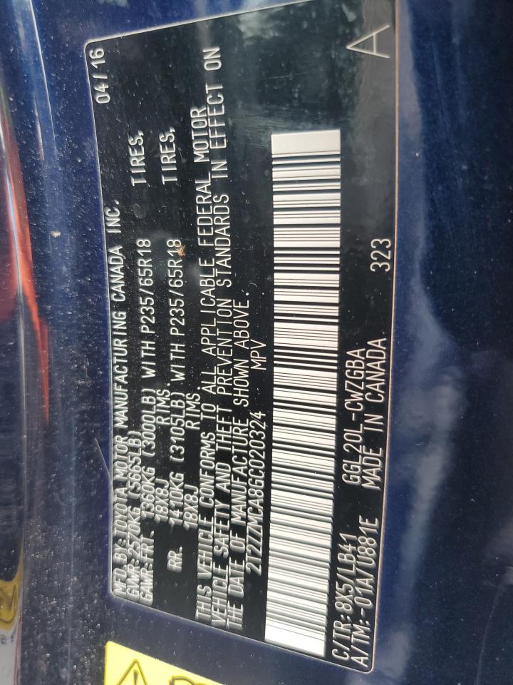 2016 Lexus Rx 350 VIN: 2T2ZZMCA8GC020324 Lot: 89914395