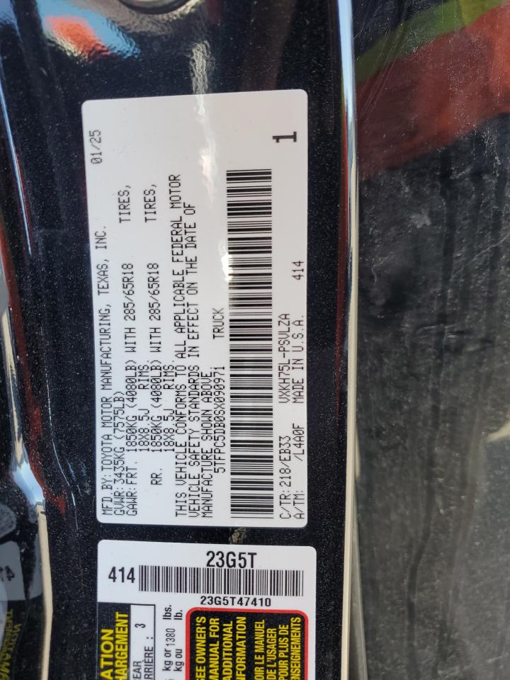 2025 Toyota Tundra Crewmax Limited VIN: 5TFPC5DB0SX090971 Lot: 85711475