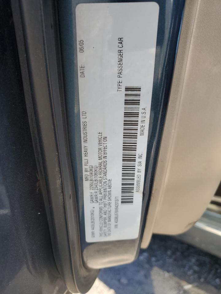 2006 Subaru Legacy Gt Limited VIN: 4S3BL676X64201371 Lot: 87222215