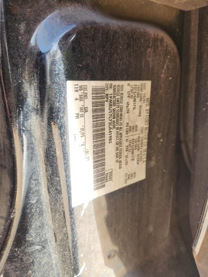 2002 Ford Expedition Eddie Bauer VIN: 1FMRU17L72LA41983 Lot: 84608035