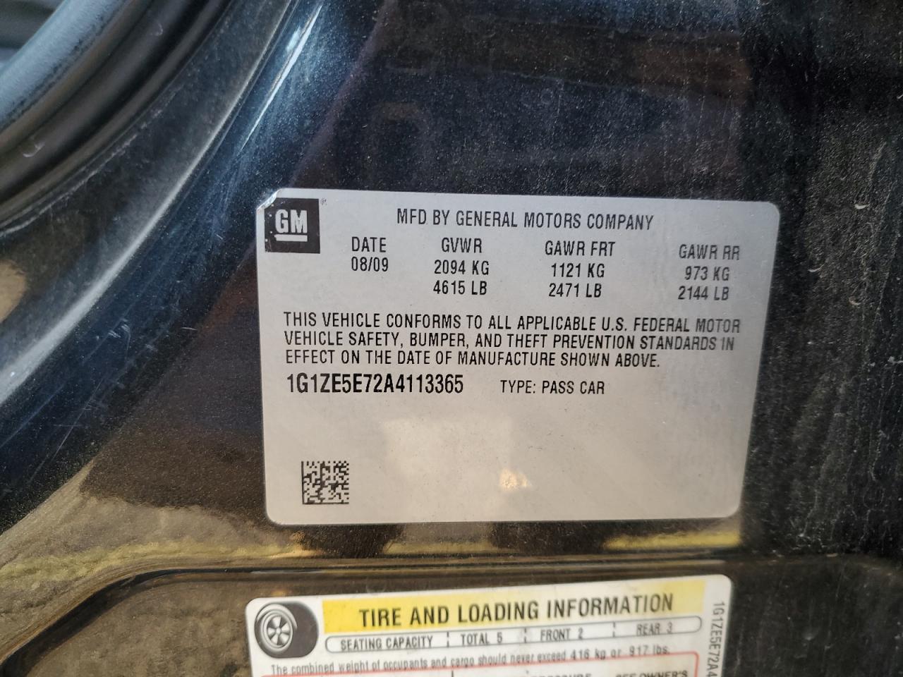 2010 Chevrolet Malibu Ltz VIN: 1G1ZE5E72A4113365 Lot: 85537255