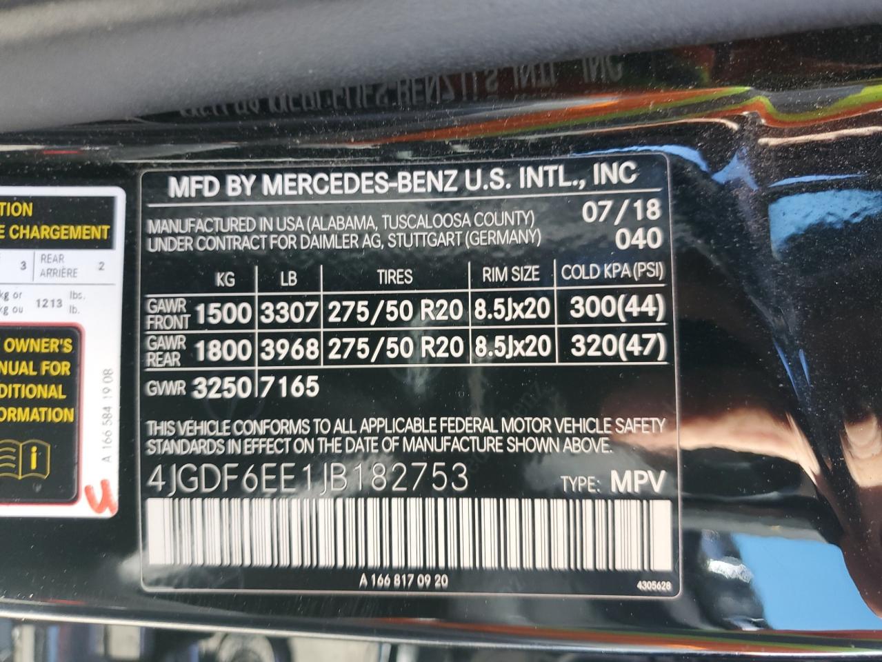 2018 Mercedes-Benz Gls 450 4Matic VIN: 4JGDF6EE1JB182753 Lot: 82578605