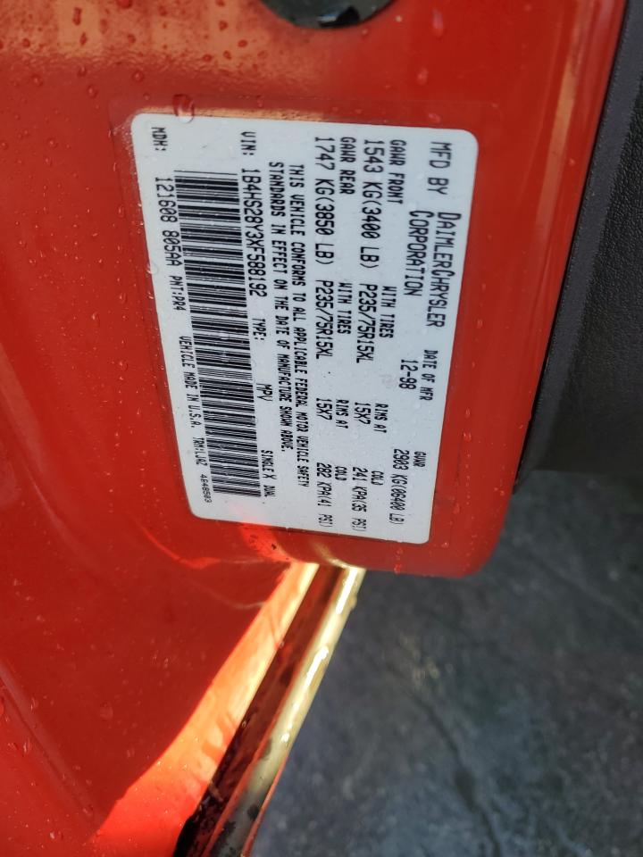 1999 Dodge Durango VIN: 1B4HS28Y3XF588192 Lot: 86515485