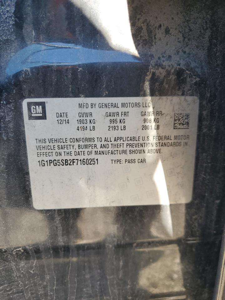 2015 Chevrolet Cruze Ltz VIN: 1G1PG5SB2F7160251 Lot: 84941395
