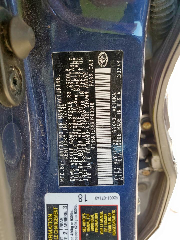 2016 Toyota Avalon Xle VIN: 4T1BK1EB9GU203048 Lot: 82471225