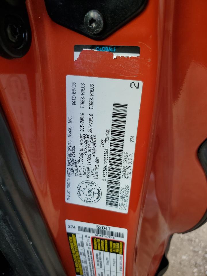 2016 Toyota Tacoma Access Cab VIN: 5TFSZ5AN1GX003383 Lot: 85259775