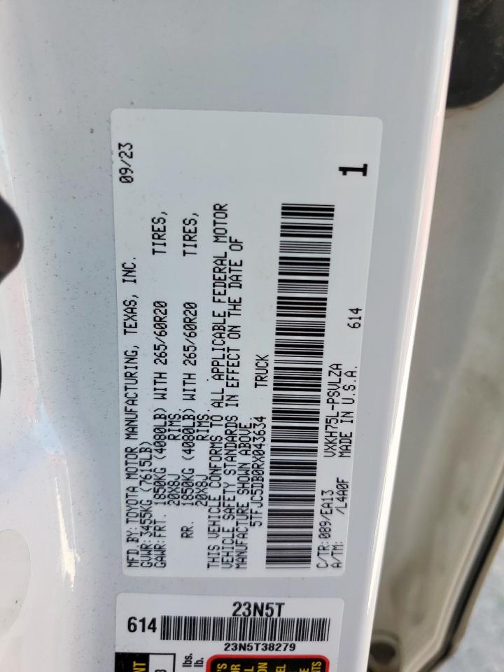 2024 Toyota Tundra Crewmax Limited VIN: 5TFJC5DB0RX043634 Lot: 86262535