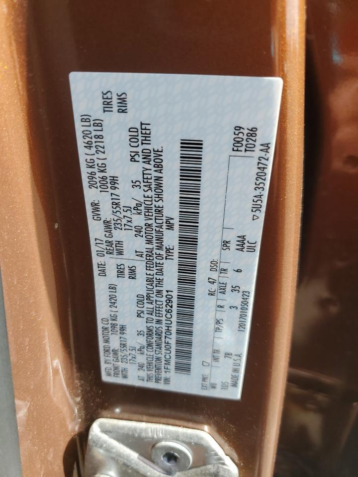 2017 Ford Escape S VIN: 1FMCU0F70HUC62901 Lot: 84952615