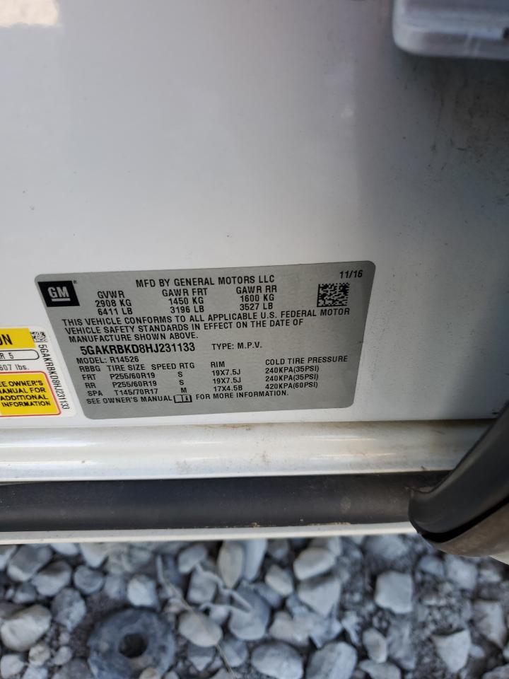 2017 Buick Enclave VIN: 5GAKRBKD8HJ231133 Lot: 86171005