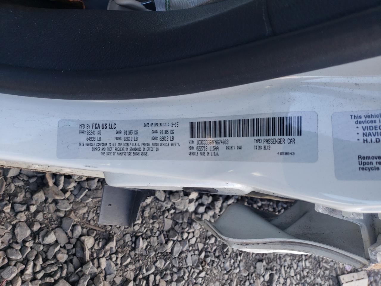 2015 Chrysler 200 C VIN: 1C3CCCEG0FN674063 Lot: 90224245