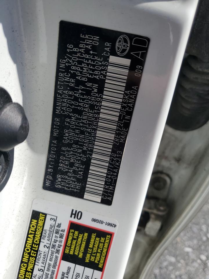 2017 Toyota Corolla L VIN: 2T1BURHEXHC815695 Lot: 81957895