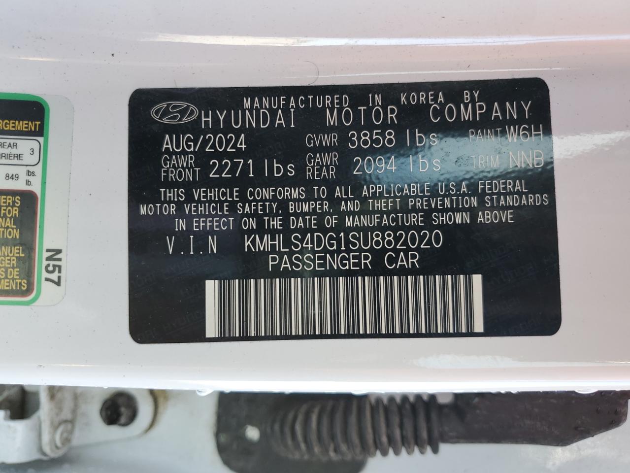 2025 Hyundai Elantra Sel VIN: KMHLS4DG1SU882020 Lot: 86892245