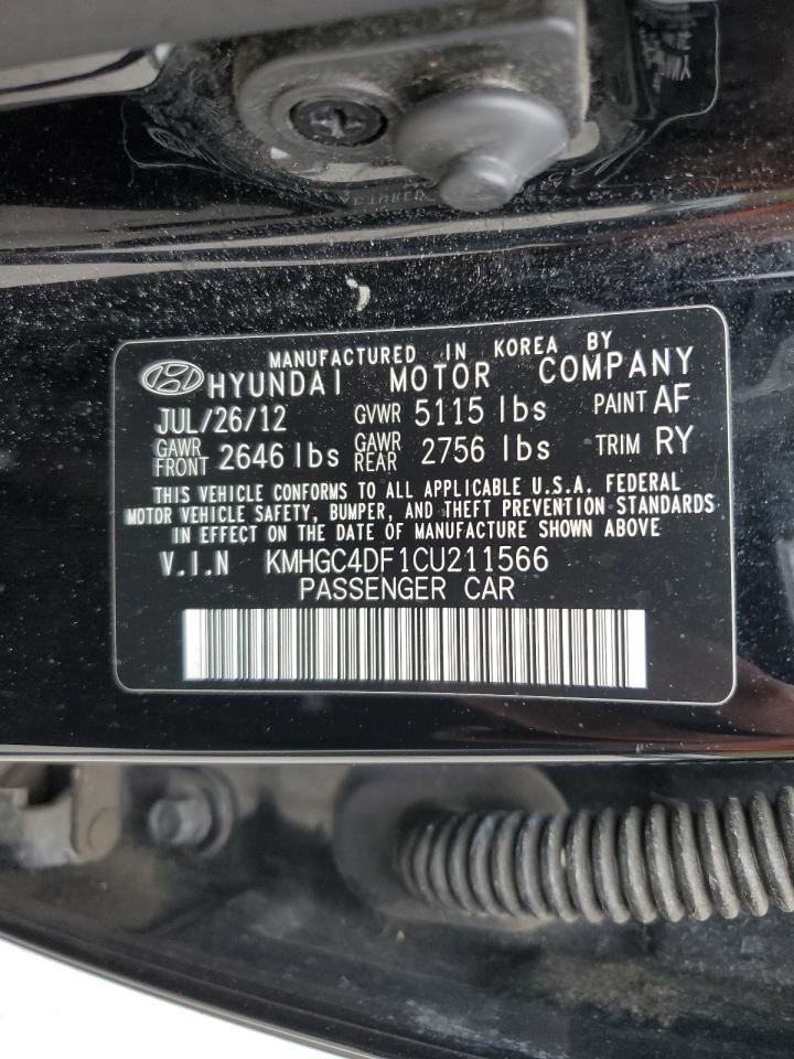 2012 Hyundai Genesis 4.6L VIN: KMHGC4DF1CU211566 Lot: 89726255
