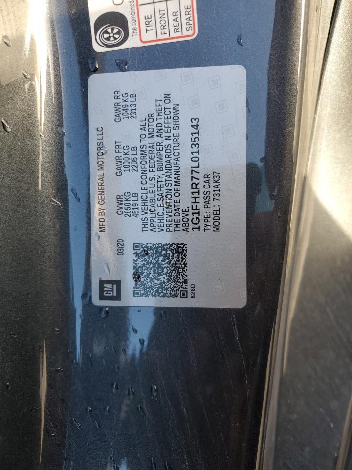 2020 Chevrolet Camaro Ss VIN: 1G1FH1R77L0135143 Lot: 82244025