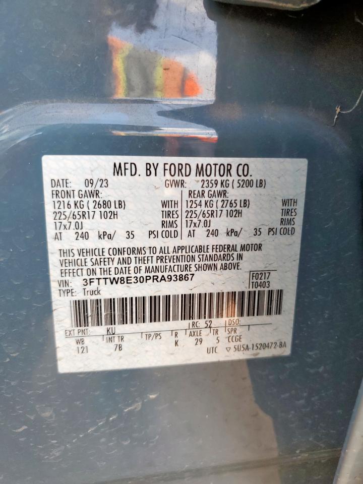 2023 Ford Maverick Xl VIN: 3FTTW8E30PRA93867 Lot: 85084675