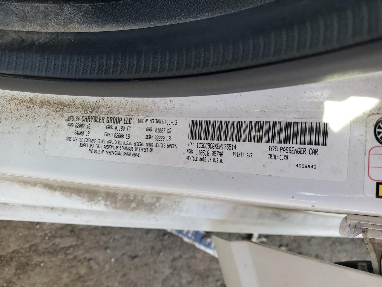 2014 Chrysler 200 Limited VIN: 1C3CCBCGXEN176514 Lot: 90683915