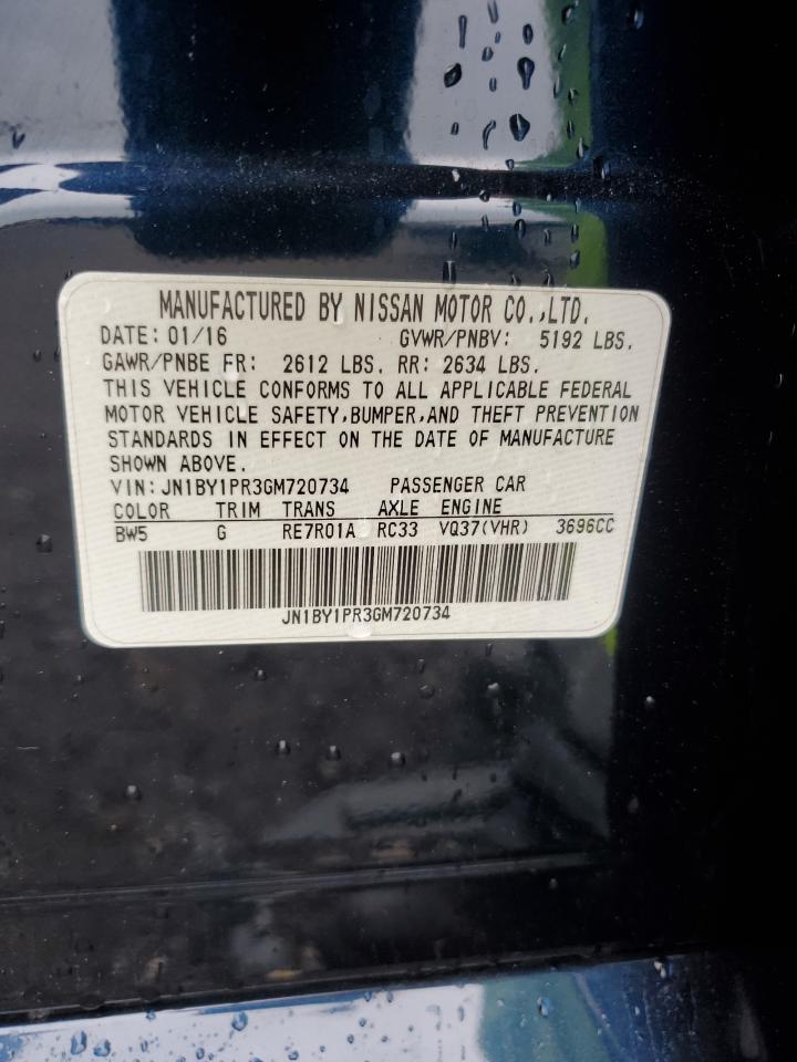 2016 Infiniti Q70L 3.7 VIN: JN1BY1PR3GM720734 Lot: 85768535