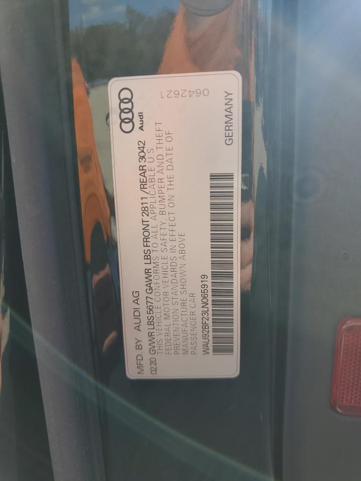 2020 Audi A6 Allroad Prestige VIN: WAU92BF23LN065919 Lot: 85342675