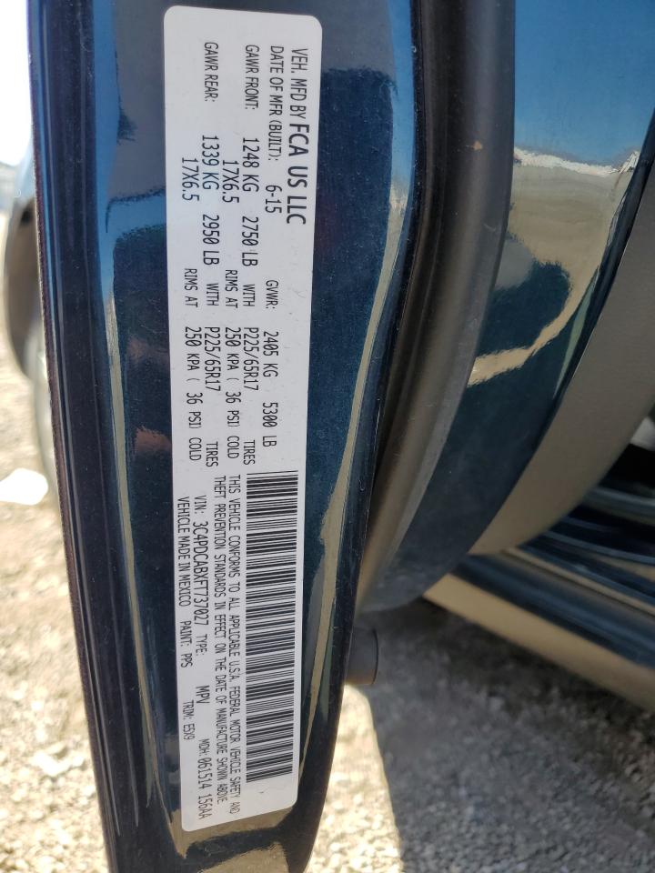 2015 Dodge Journey Se VIN: 3C4PDCABXFT737027 Lot: 85152295