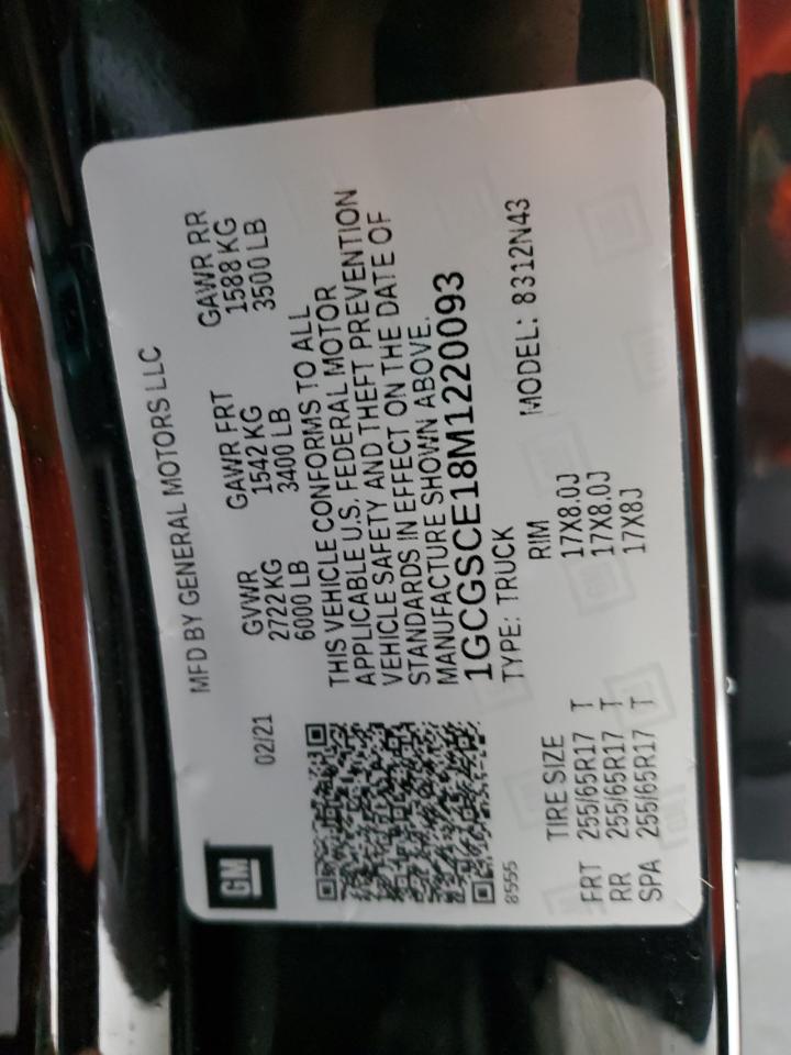 2021 Chevrolet Colorado Lt VIN: 1GCGSCE18M1220093 Lot: 84413125