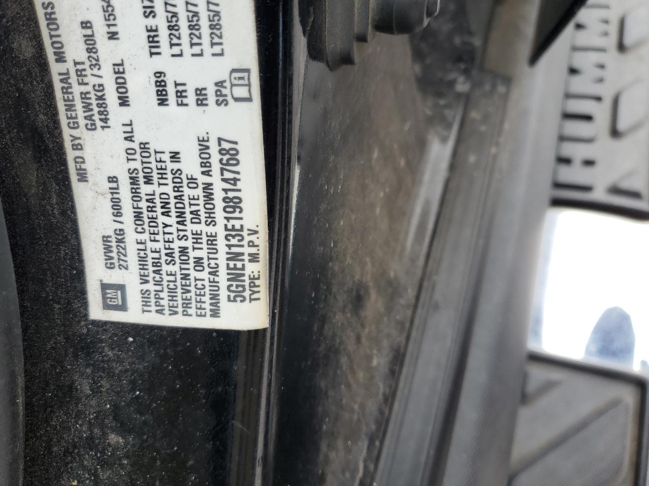 2009 Hummer H3T VIN: 5GNEN13E198147687 Lot: 90824925