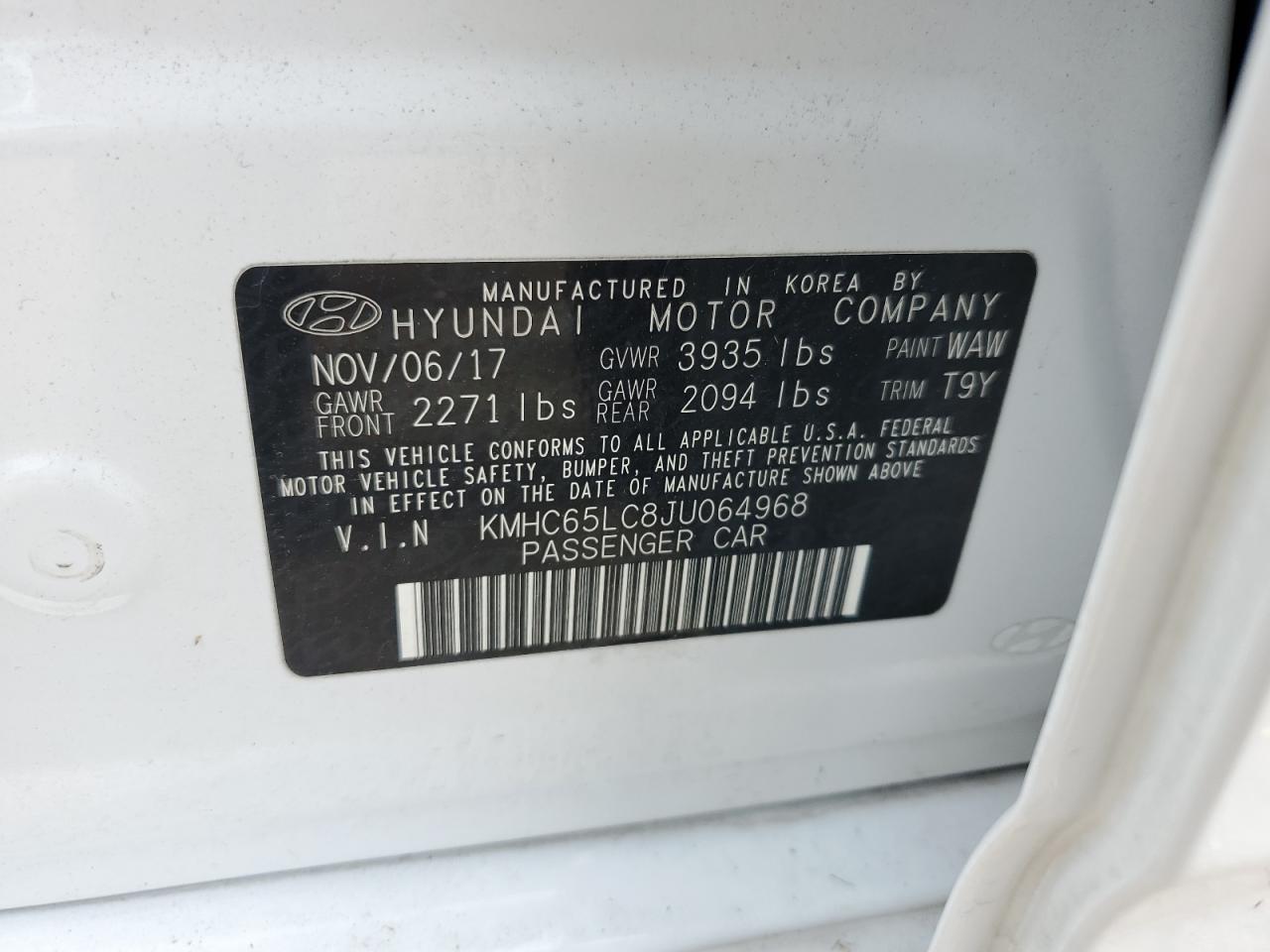 2018 Hyundai Ioniq Blue VIN: KMHC65LC8JU064968 Lot: 84390865