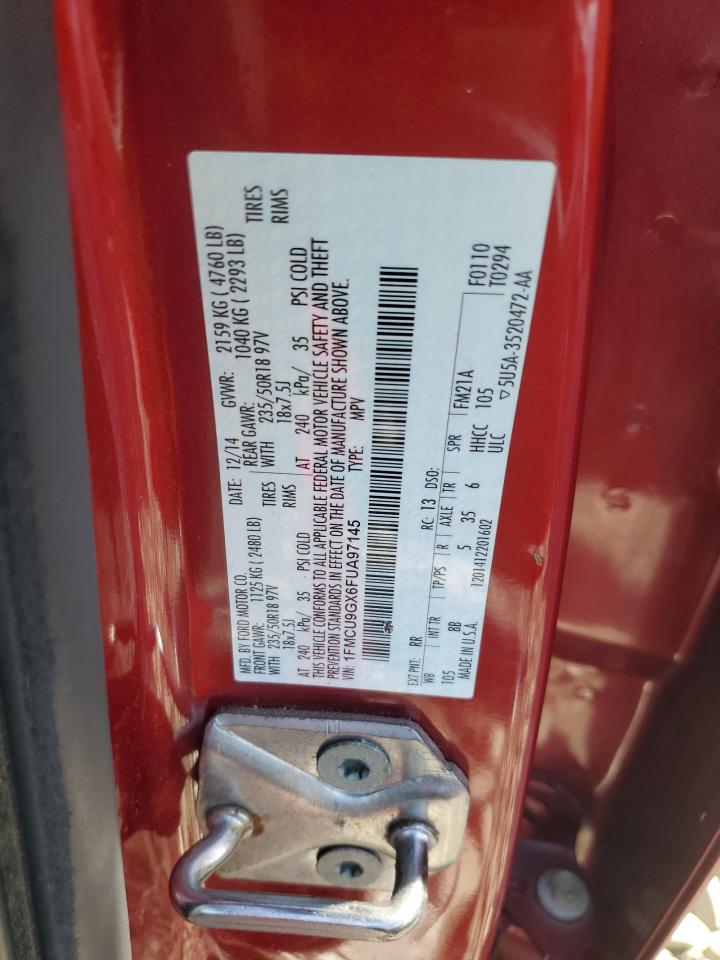 2015 Ford Escape Se VIN: 1FMCU9GX6FUA97145 Lot: 81956905