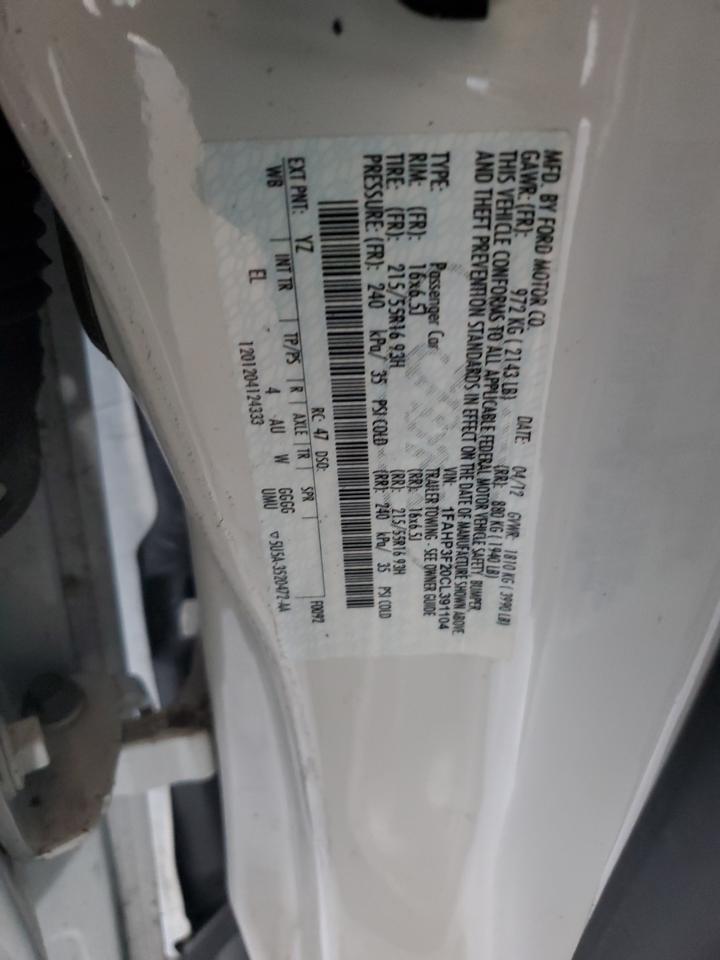 2012 Ford Focus Se VIN: 1FAHP3F20CL391104 Lot: 81938475